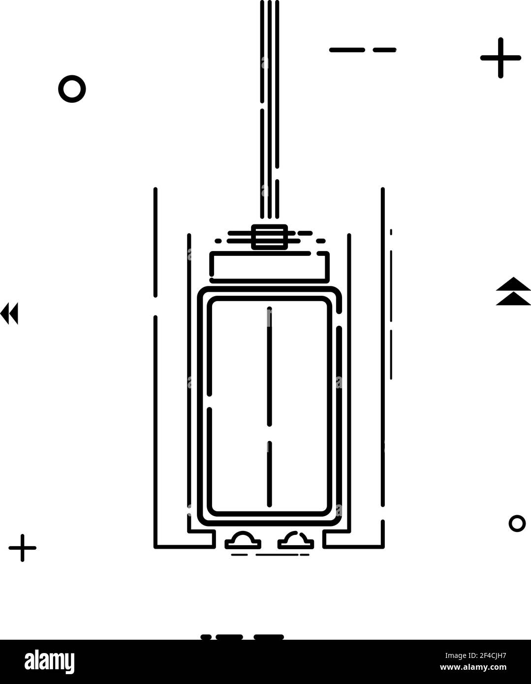 Simple icône d'ascenseur linéaire sur fond blanc. Symbole d'ascenseur linéaire noir, élément de conception. Illustration vectorielle Illustration de Vecteur