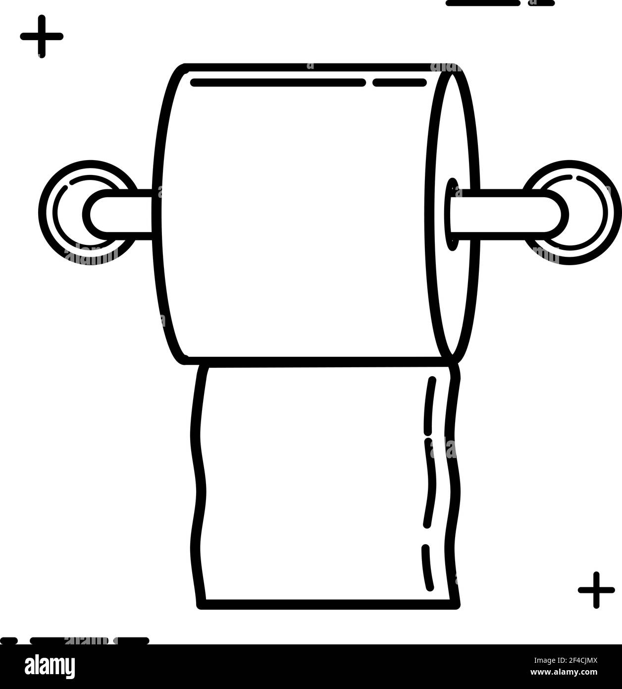 Icône en papier toilette noir abstrait sur fond blanc. Symbole d'hygiène et de propreté. Illustration vectorielle Illustration de Vecteur