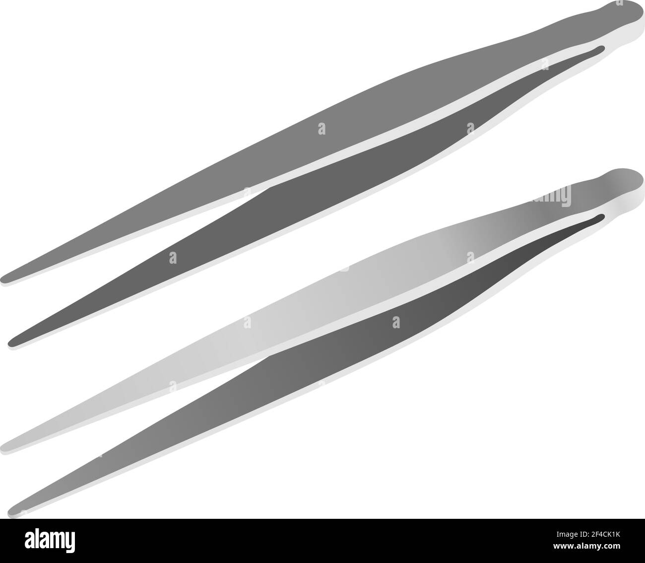 Silhouette vectorielle de brucelles métalliques sur fond blanc. Illustration du vecteur de stock Illustration de Vecteur