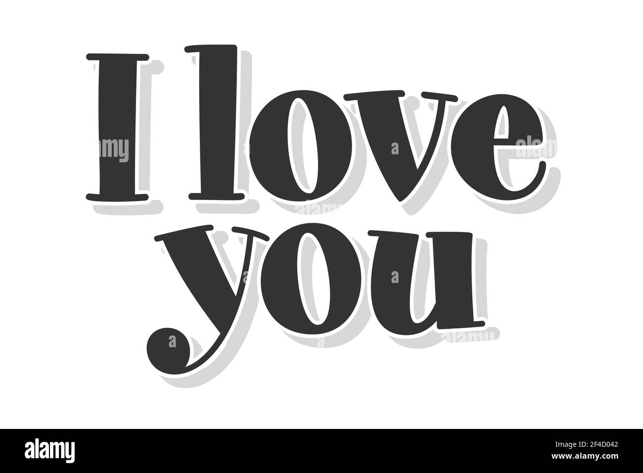 Je vous aime la calligraphie manuscrite de stylo à lettres. Illustration vectorielle. Impression typographique Illustration de Vecteur