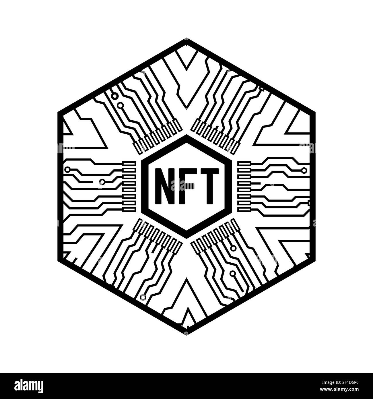 Jeton non fongible NFT. Noir et blanc Illustration de Vecteur