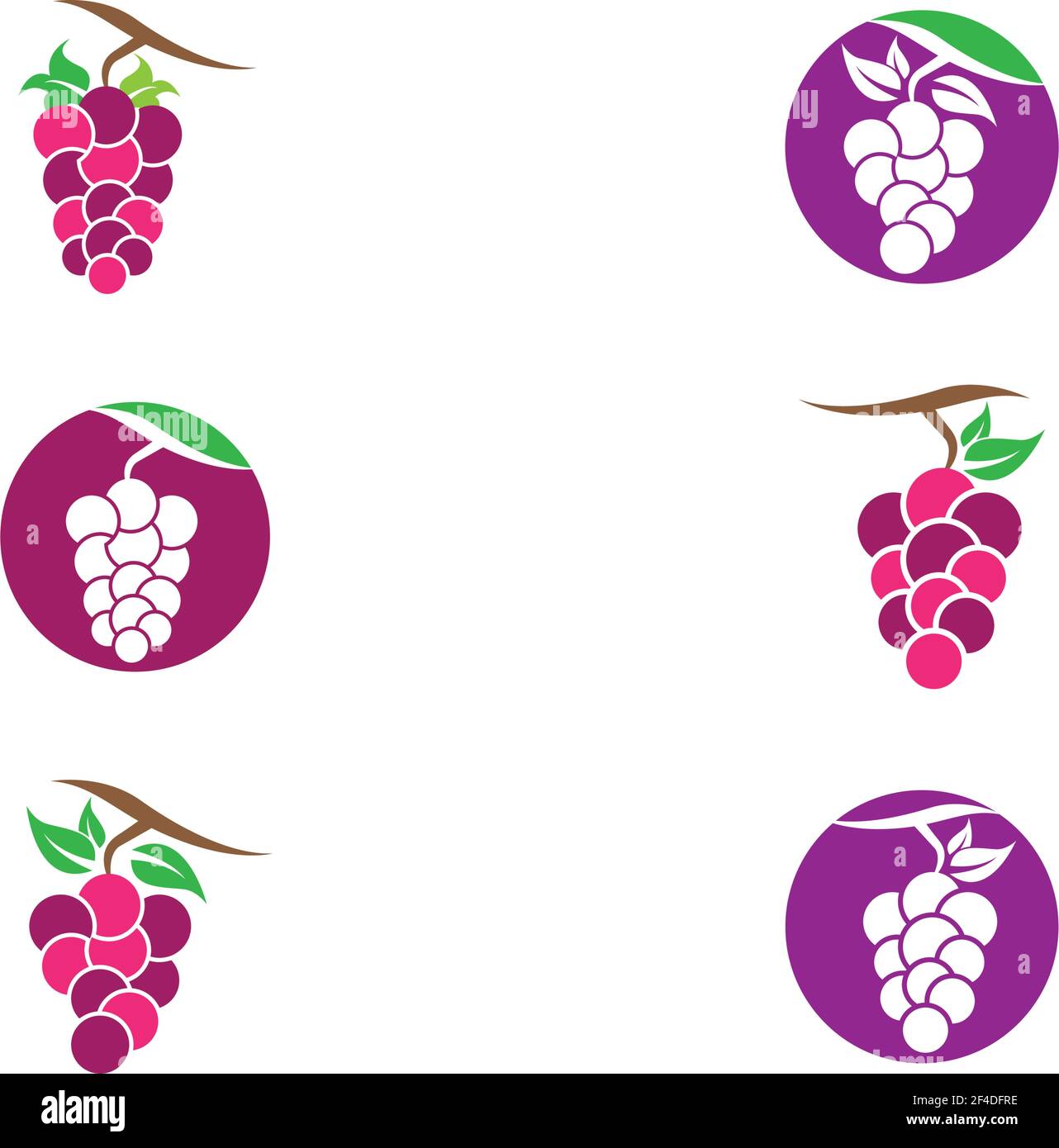 Modèle de logo de raisin vector icône illustration design Image