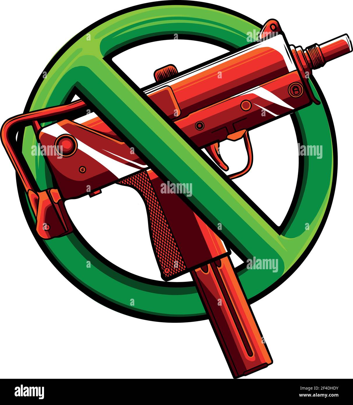 illustration vectorielle aucune arme à feu ou arme à feu autorisée Illustration de Vecteur