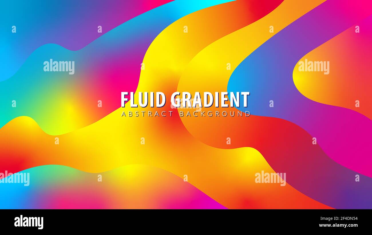 Illustration futuriste du vecteur de couche fluide arc-en-ciel. Modèle de fond abstrait coloré. Liquide de maillage à gradient vif. Illustration de Vecteur