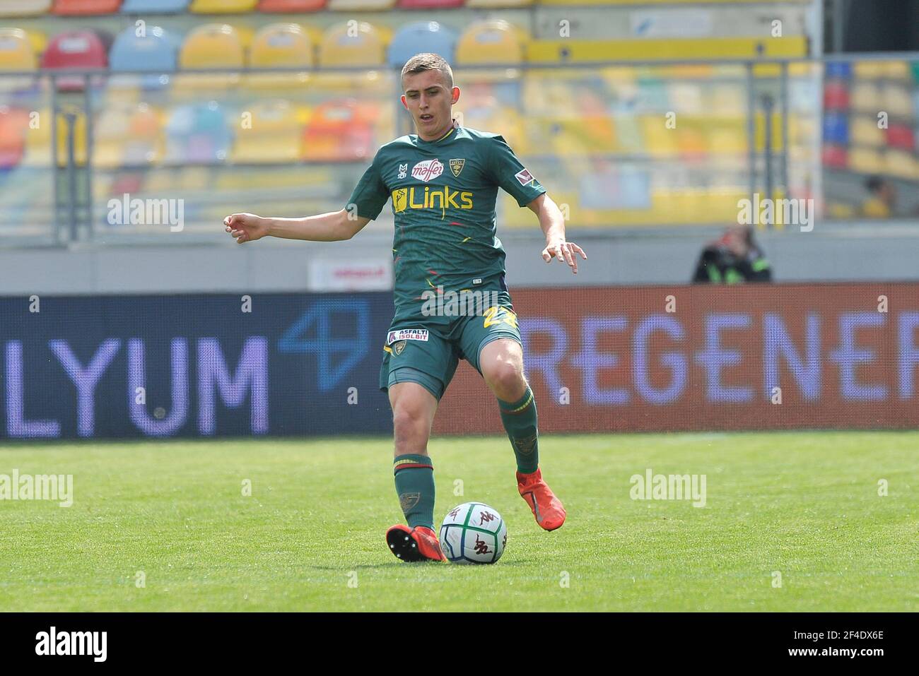 Frosinone, Italie, 20 mars 2021. John Bjorkengren joueurs de Lecce, pendant le match de la série de ligue italienne B entre Frosinone vs Lecce résultat final 0-3, match joué au stade Benito Stirpe à Frosinone. Credit: Vincenzo Izzo / Alamy Live News Banque D'Images