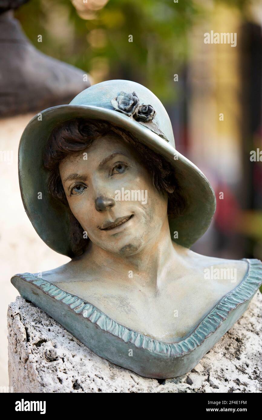 Ellen Russell Mallory buste Sculpture dans le mémorial historique de Key West Sculpture Garden à Key West Florida USA à Key West Floride États-Unis Banque D'Images
