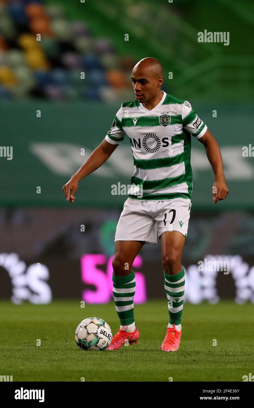 Lisbonne, Portugal. 20 mars 2021. Lors du match de football de la Ligue  portugaise entre Sporting CP et Vitoria SC au stade Jose Alvalade de  Lisbonne, Portugal, le 20 mars 2021. Crédit :