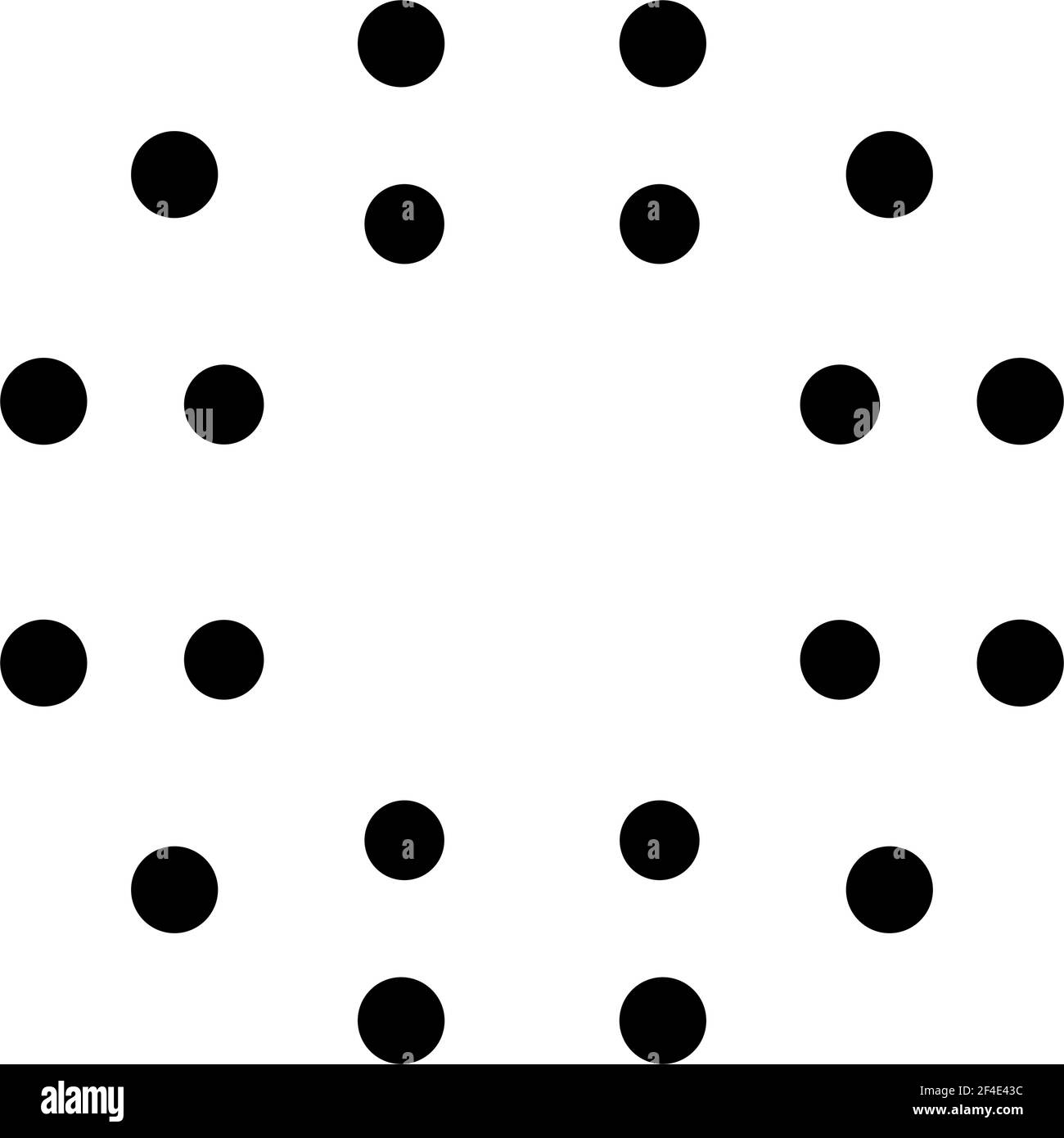 Graphique simple composé de points, de cercles. Motif de style classique en forme de mandala circulaire à pois. Taches, formation de taches – illustrations vectorielles, graphiques clip art Illustration de Vecteur