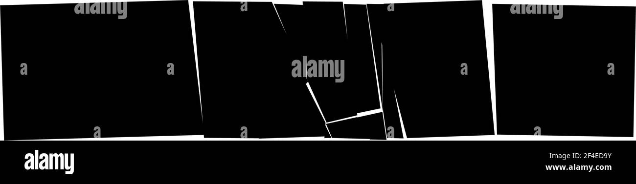 Rectangle géométrique brisé, fracturé ou brisé. Explosion, effet d'explosion. Vitre cassée, panneau Illustration de Vecteur