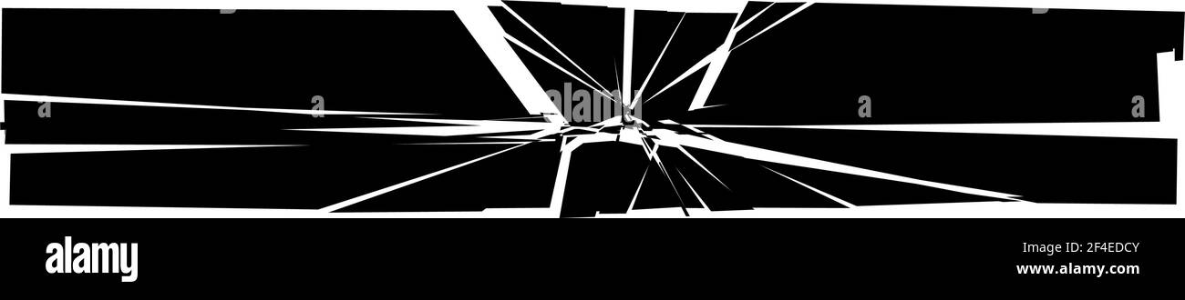 Rectangle géométrique brisé, fracturé ou brisé. Explosion, effet d'explosion. Vitre cassée, panneau Illustration de Vecteur