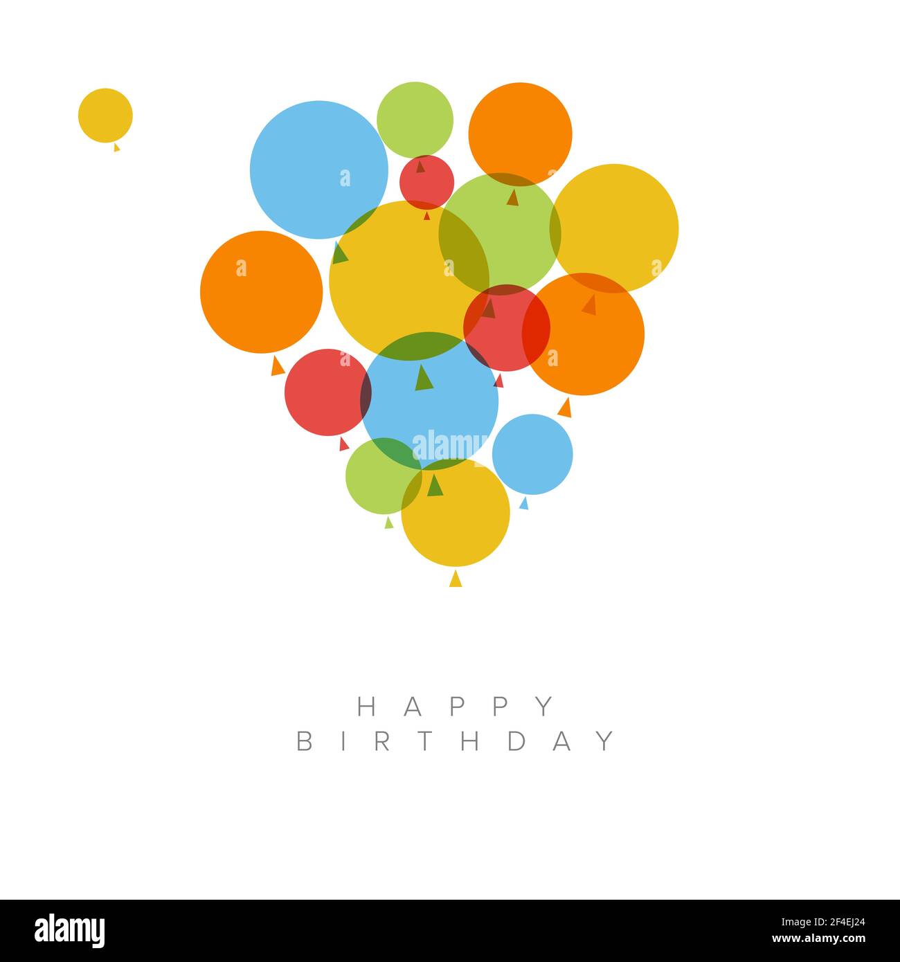 Joyeux Anniversaire Moderne Minimaliste Illustration Dessin Modele De Carte Avec Des Ballons De Couleur Sur Le Fond Blanc Illustration Du Concept D Anniversaire F Image Vectorielle Stock Alamy