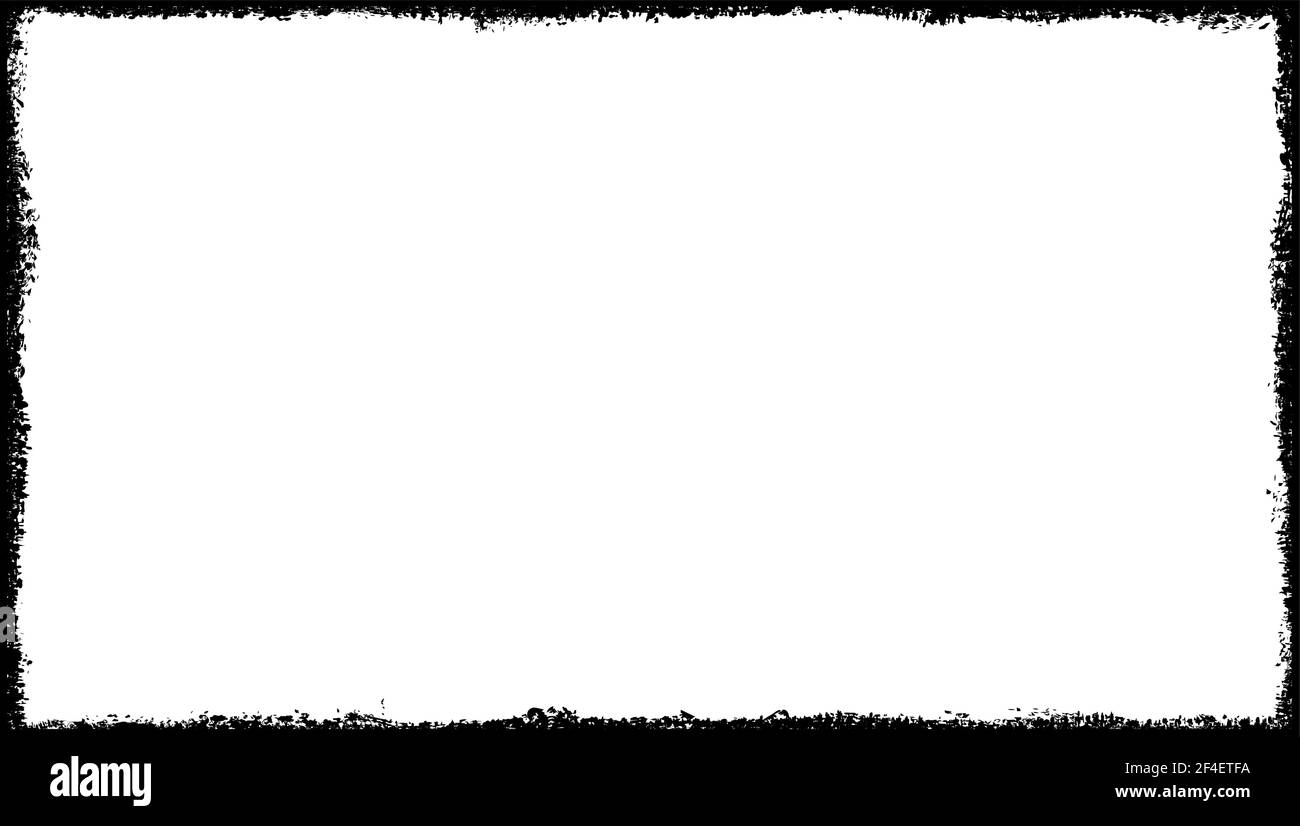 Cadre d'image grunge, forme vectorielle noire. 16:9 format vidéo image horizontale Illustration de Vecteur
