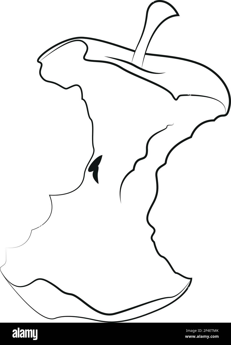 Icône linéaire Apple Stub. Conception à lignes fines. Vecteur EPS 10 Illustration de Vecteur