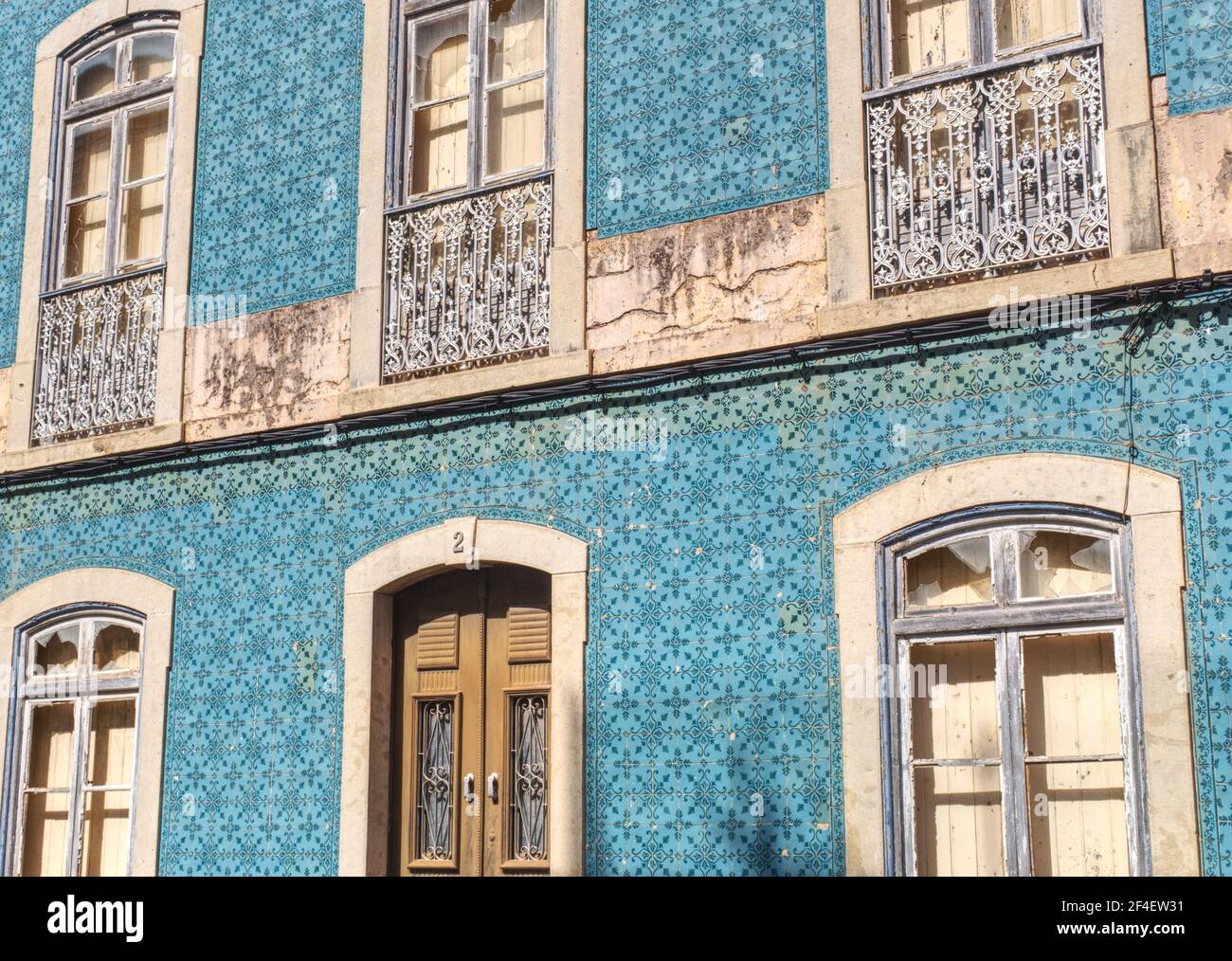 Azulejo tuiles, Silves, Portugal, parc muté, maison, Faro, Algarve Banque D'Images