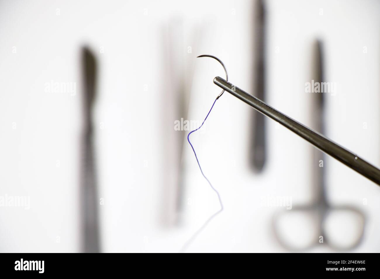 Cliché sélectif d'une suture chirurgicale Banque D'Images