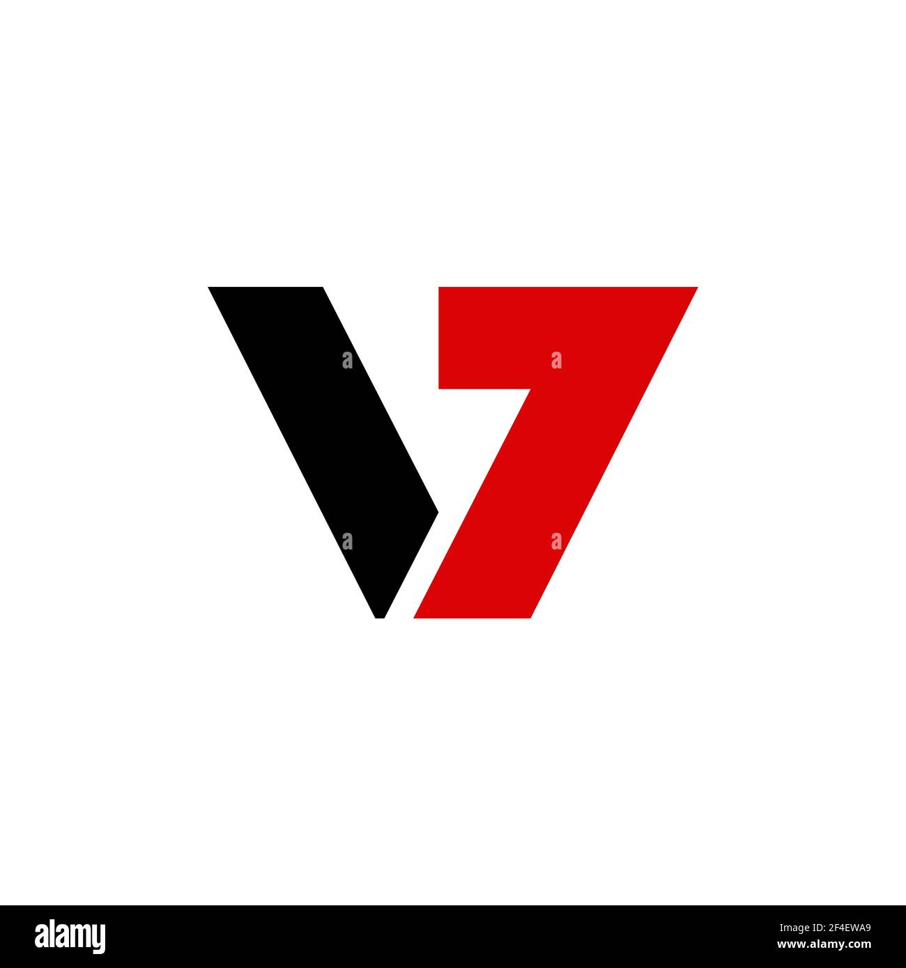 Vecteur de conception du logo V7 rouge noir Illustration de Vecteur