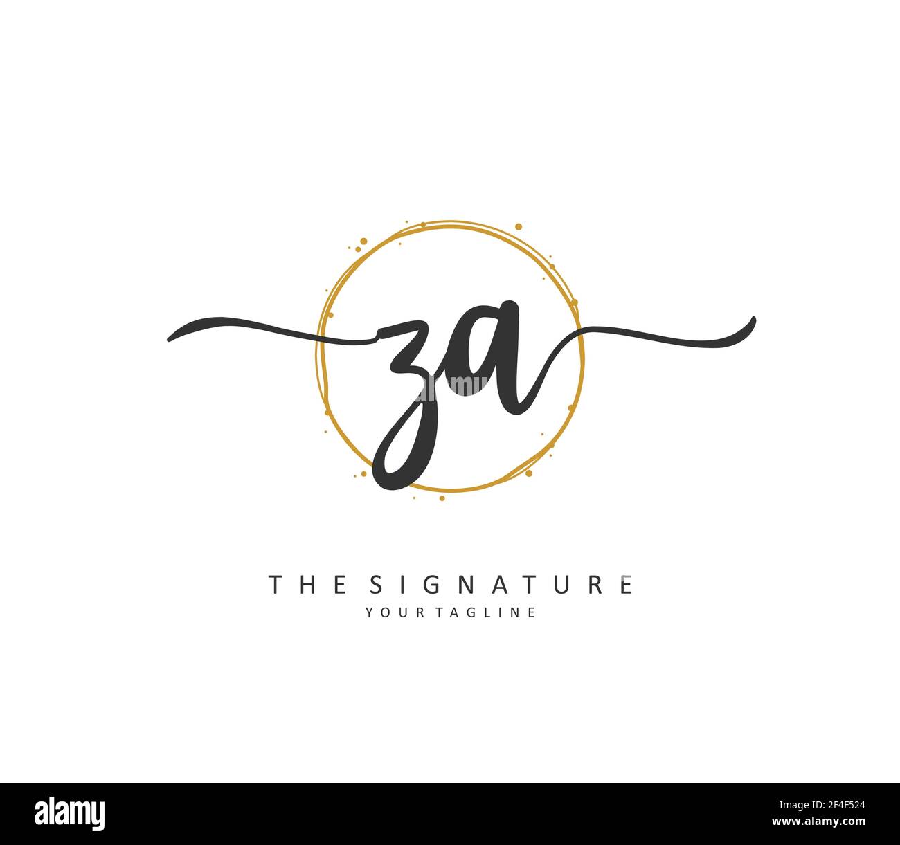 Z A ZA lettre initiale écriture manuscrite et logo de signature. Un concept d'écriture manuscrite logo initial avec élément de modèle. Illustration de Vecteur