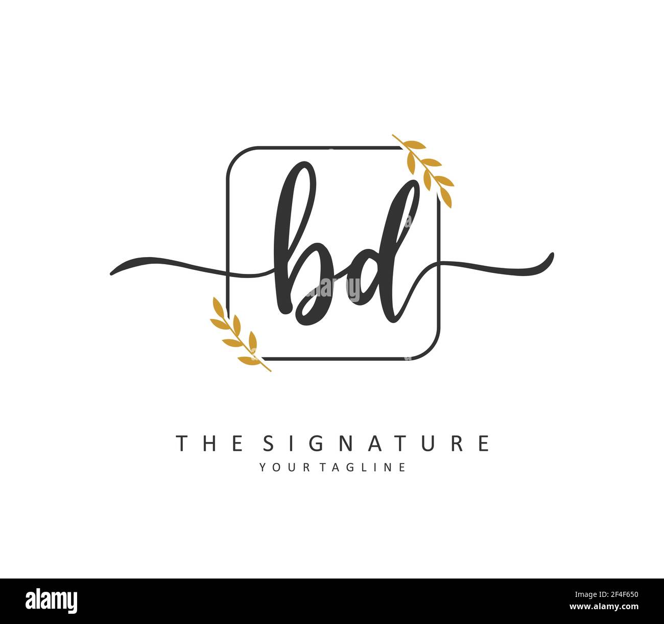 BD lettre initiale écriture manuscrite et logo de signature. Un concept d'écriture manuscrite logo initial avec élément de modèle. Illustration de Vecteur