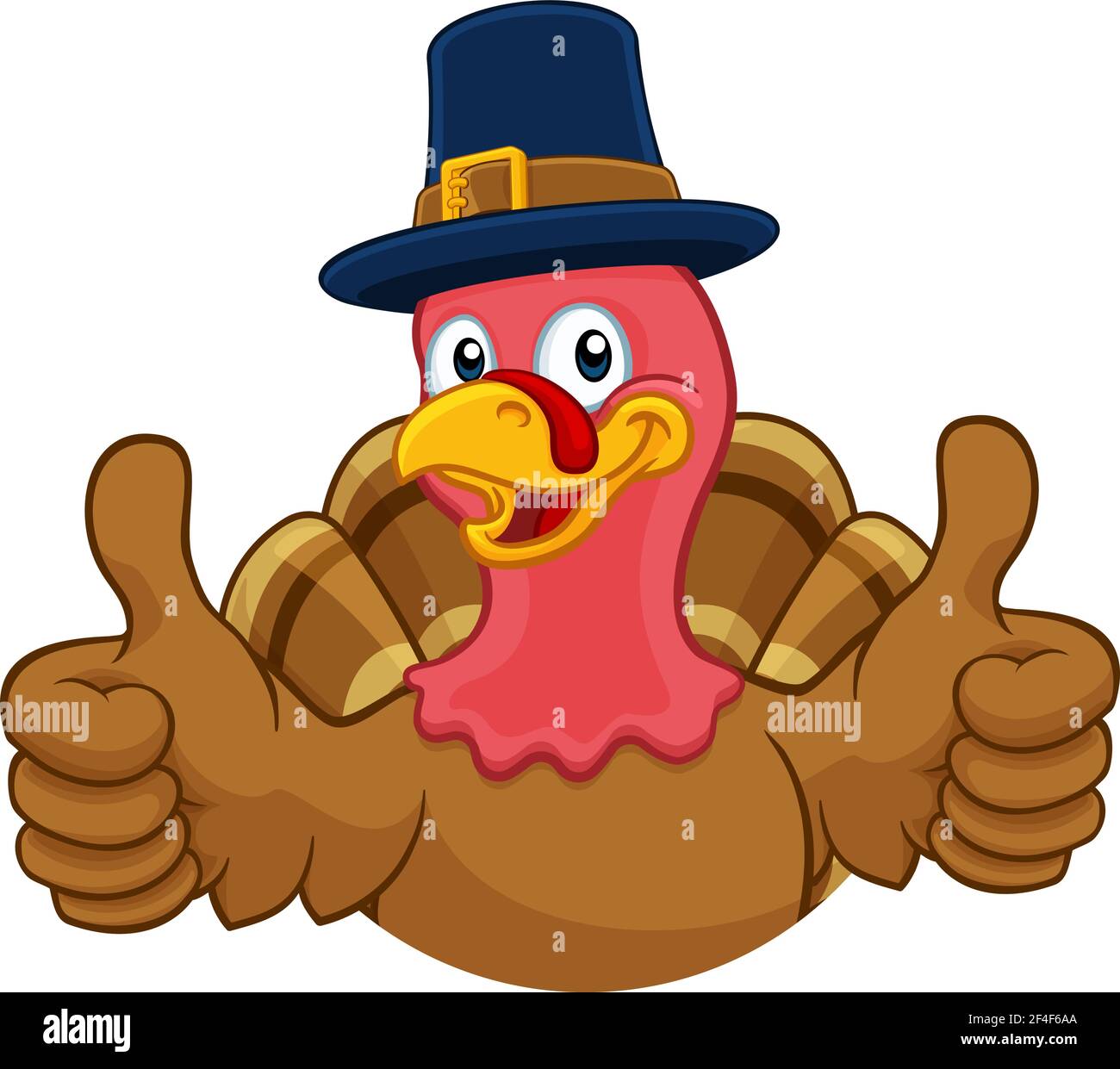 Thanksgiving Turquie Pilgrim Hat Personnage Illustration de Vecteur