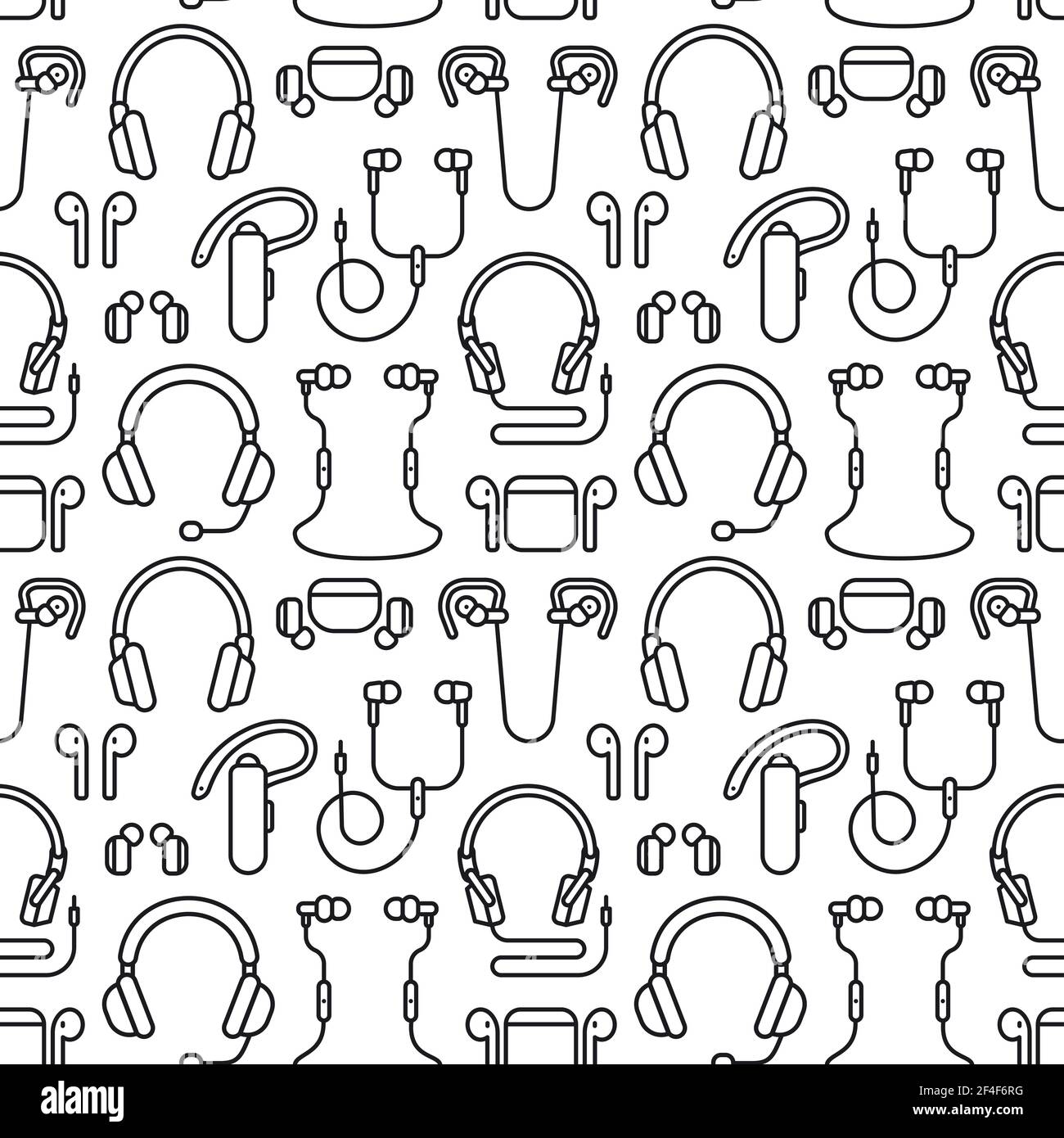 Illustration ensemble d'icônes des écouteurs noir et blanc sans couture répétition Illustration de Vecteur Illustration ensemble d'icônes des écouteurs noir et blanc sans couture répétition Illustration de Vecteur