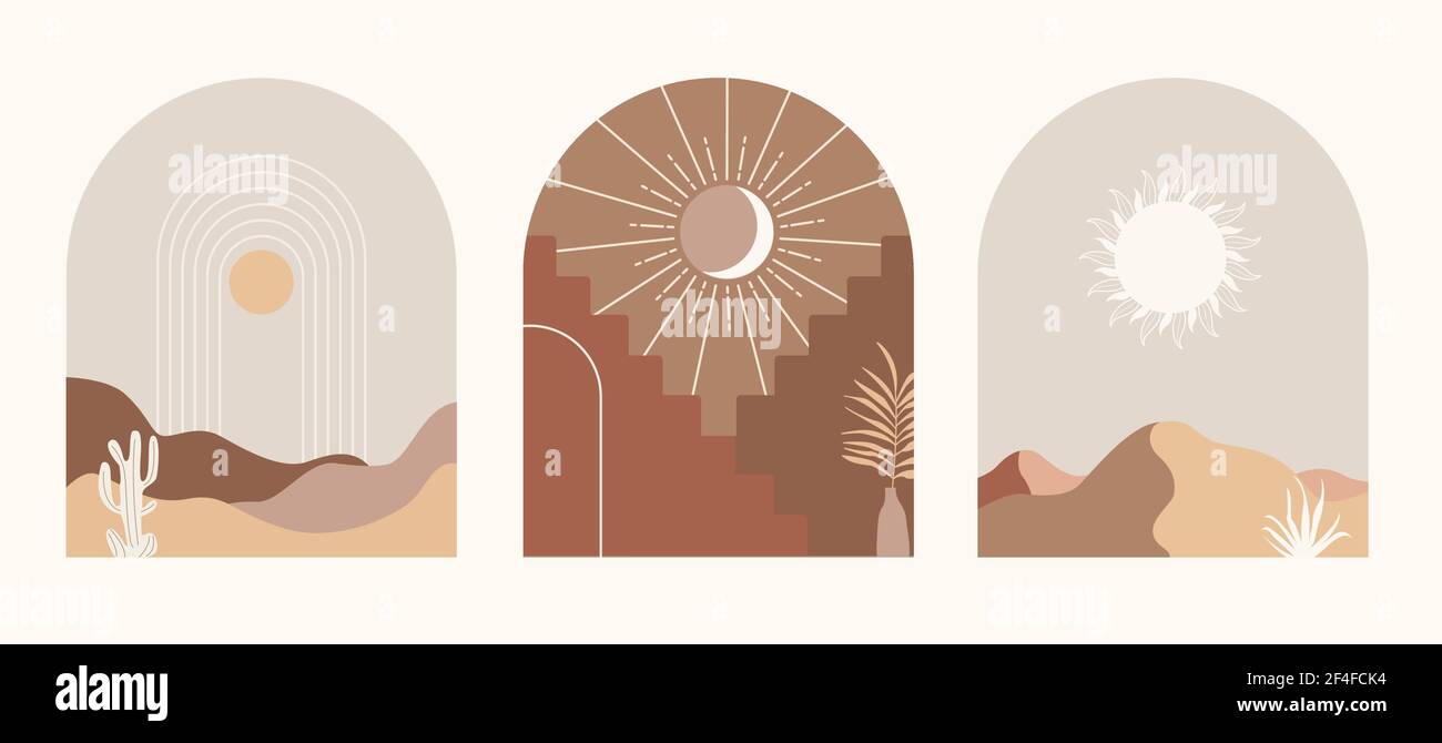 Un arrière-plan esthétique contemporain abstrait naturel Illustration de Vecteur