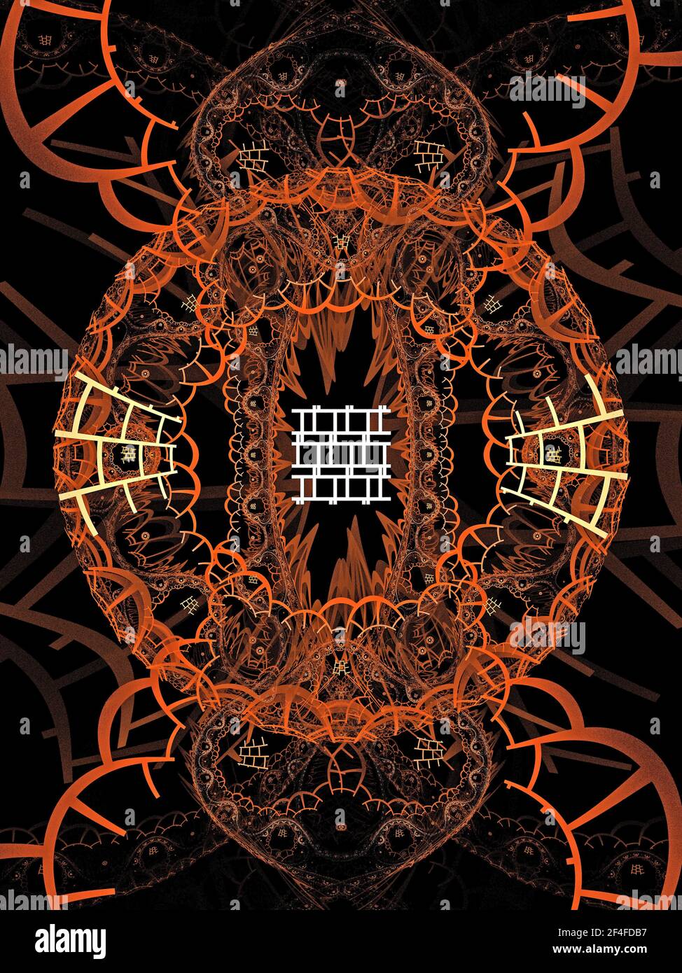 Motif fractal flamme de style oriental Banque D'Images