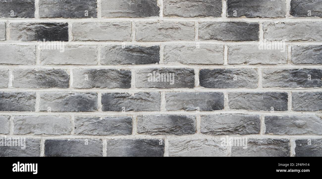 Simple fait main mur de briques noir et blanc Banque D'Images