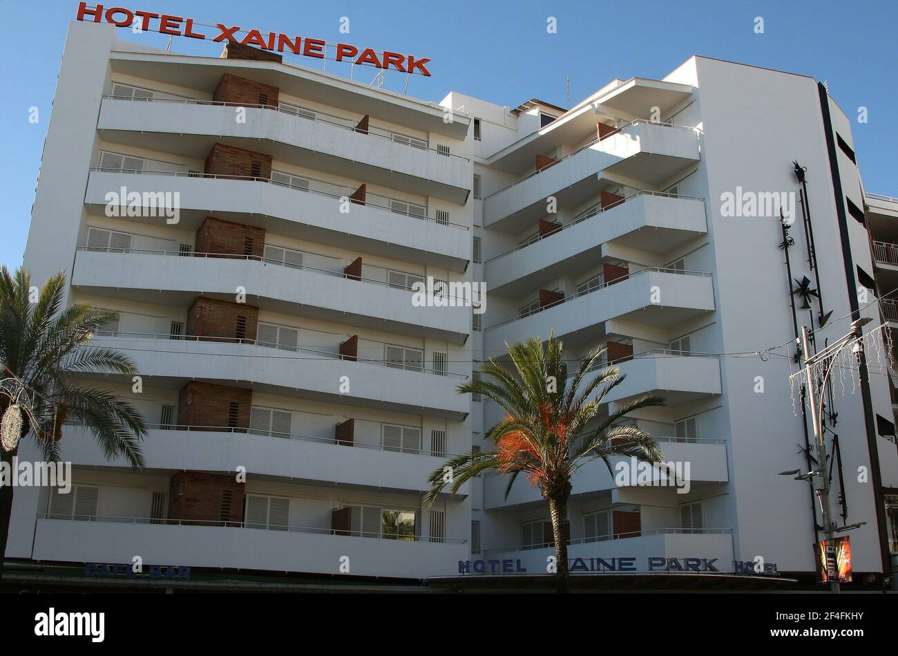 Hotel Xaine Park dans la station balnéaire de Lloret de Mar sur la Costa Brava près de Calella en Catalogne Espagne UE 2019 Banque D'Images