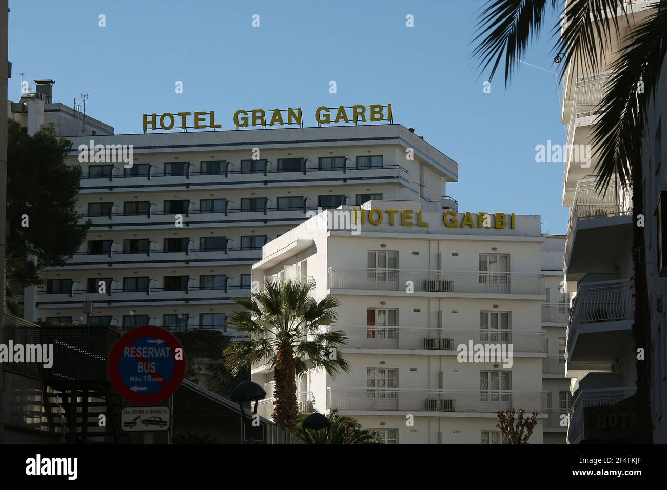 Hotel Gran Garbi dans la station balnéaire de Lloret de Mar sur la Costa Brava près de Calella en Catalogne Espagne UE 2019 Banque D'Images