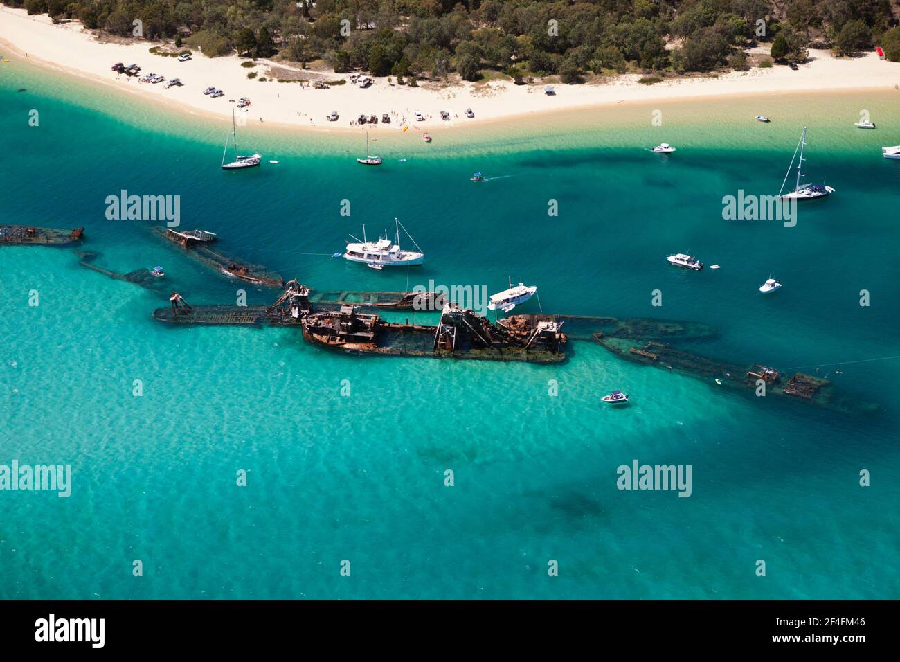 Wrecks Tangalooma, Moreton Island, Brisbane, Australie Banque D'Images