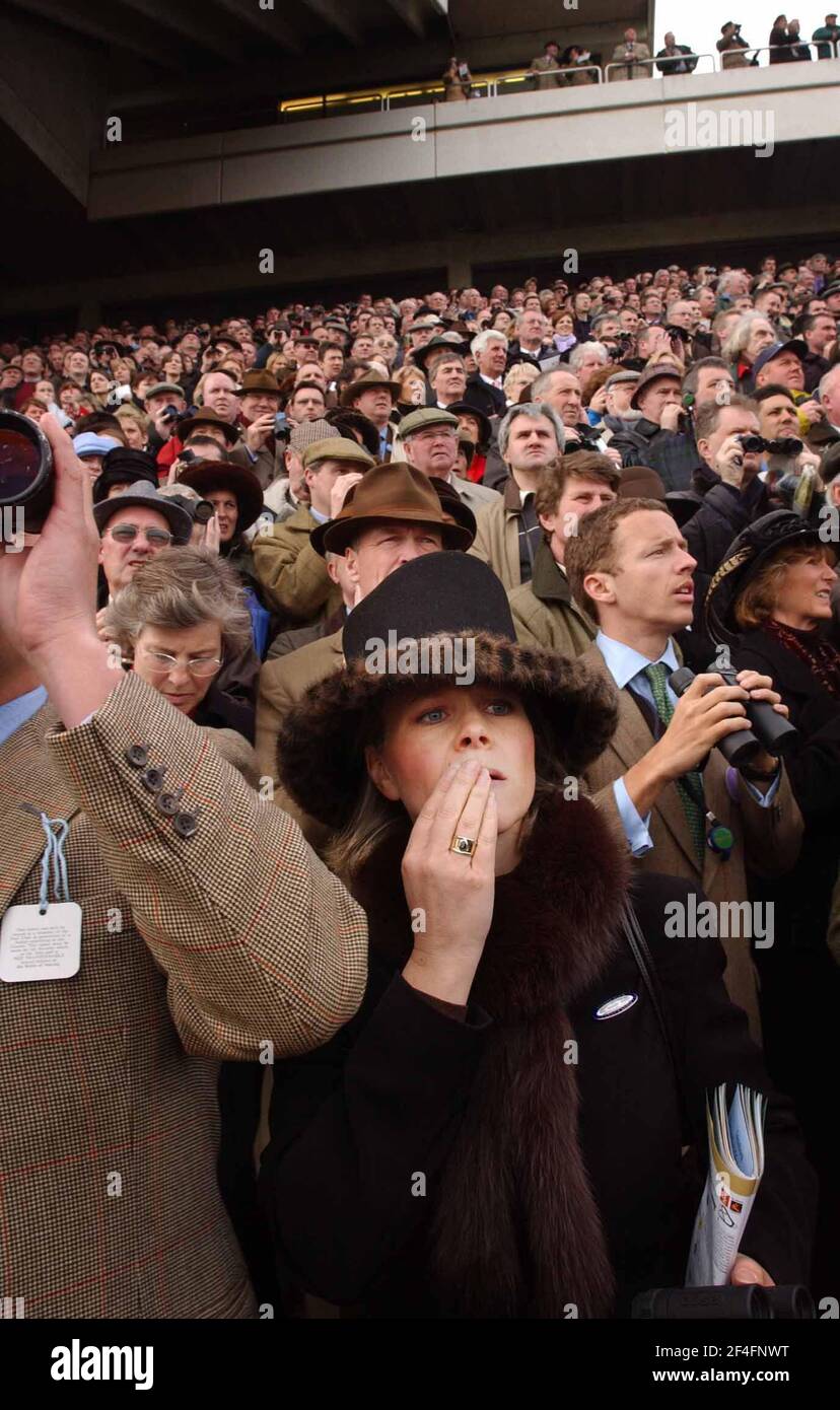 PUNTERS AUX COURSES DE CHELTENHAM.11/3/03 PILSTON Banque D'Images
