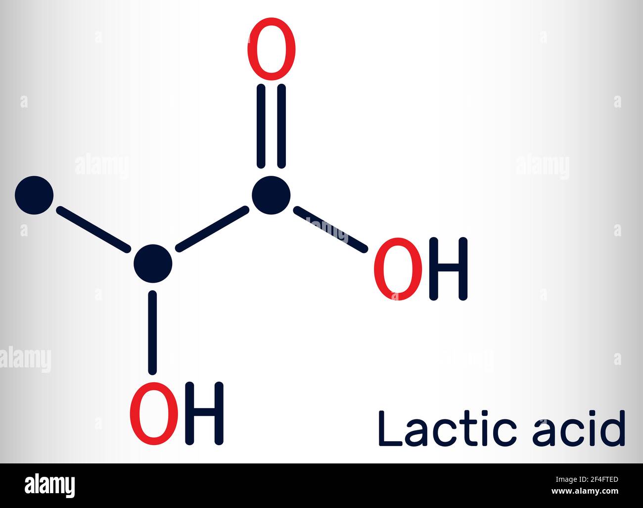 Acide lactique, lactate, sucre de lait, molécule C3H6O3. Il s'agit de l'additif alimentaire E270 et de l'acide alpha-hydroxy AHA. Formule chimique du squelette. Illustration vectorielle Illustration de Vecteur