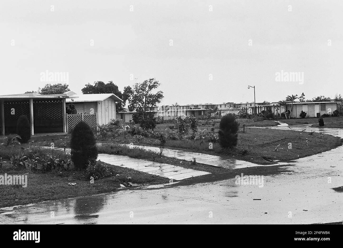 Logement des travailleurs du tabac dans la coopérative PR2, Pinar del Rio, Cuba, Pinar del Rio (Cuba : province), 1964. De la collection de photographies Deena Stryker. () Banque D'Images