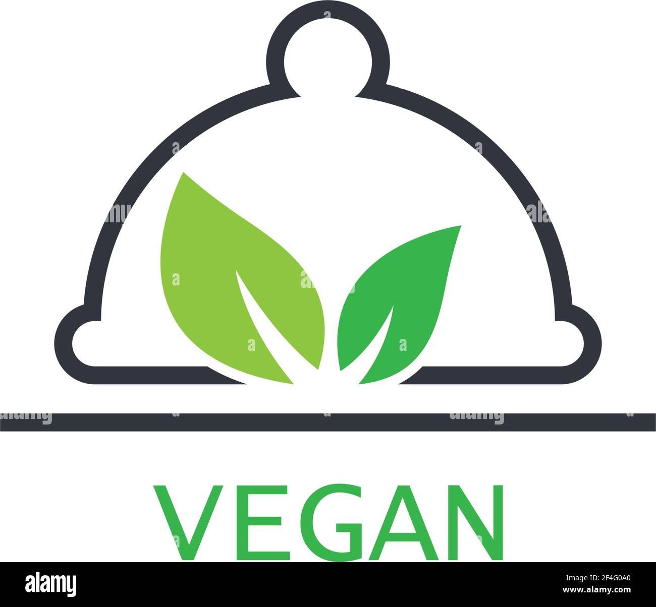 Symbole vectoriel de modèle de logo alimentaire vegan Illustration de Vecteur