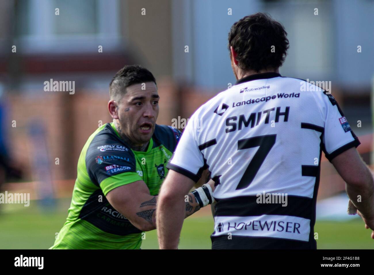 Llanelli, Royaume-Uni. 21 mars 2021. Rangi Chase of West Wales Raiders in action Betfred Challenge Cup, Round One Match, West Wales Raiders v Widnes Vikings au Stebonheath Park à Llanelli, pays de Galles, le dimanche 21 mars 2021. Cette image ne peut être utilisée qu'à des fins éditoriales. Utilisation éditoriale uniquement, licence requise pour une utilisation commerciale. Aucune utilisation dans les Paris, les jeux ou les publications d'un seul club/ligue/joueur. photo de Lewis Mitchell/Andrew Orchard sports Photography/Alamy Live News crédit: Andrew Orchard sports Photography/Alamy Live News Banque D'Images