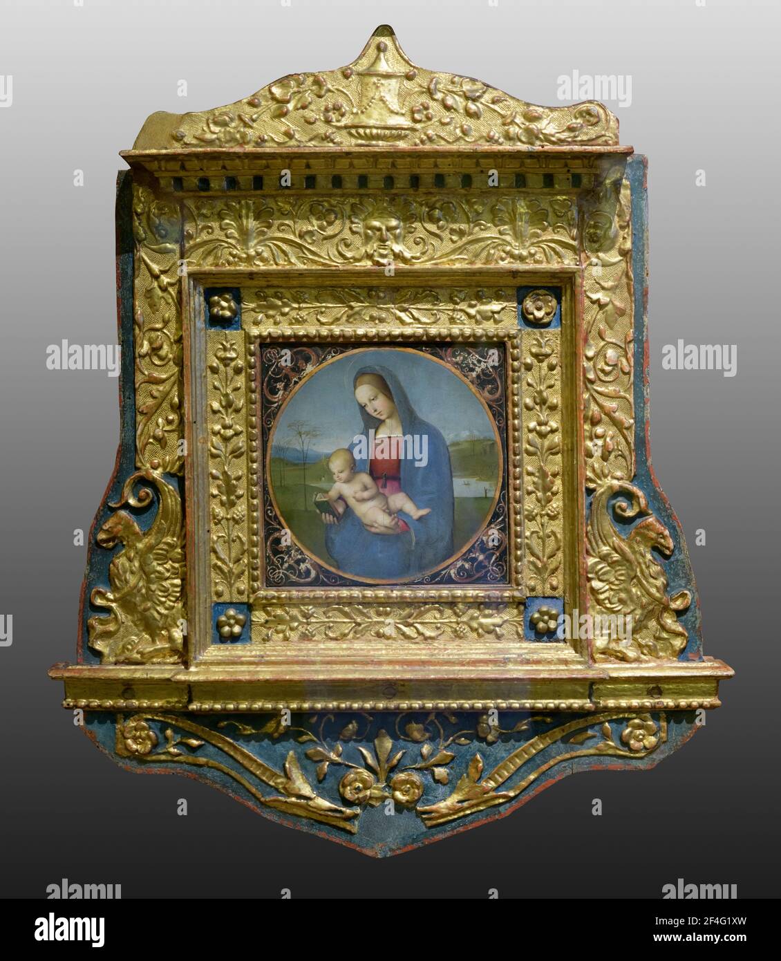 Cadre de la Conestabile Madonna iby le Raphaël (Raffaello Sanzio da Urbino) Banque D'Images