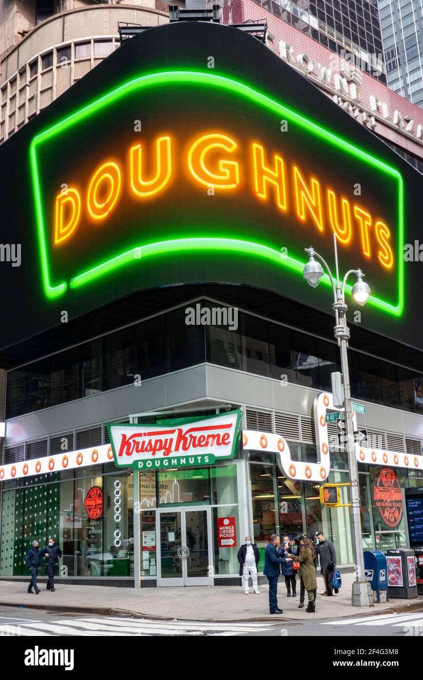 Krispy Kreme Donut Store, Times Square, New York, Etats-Unis Banque D'Images