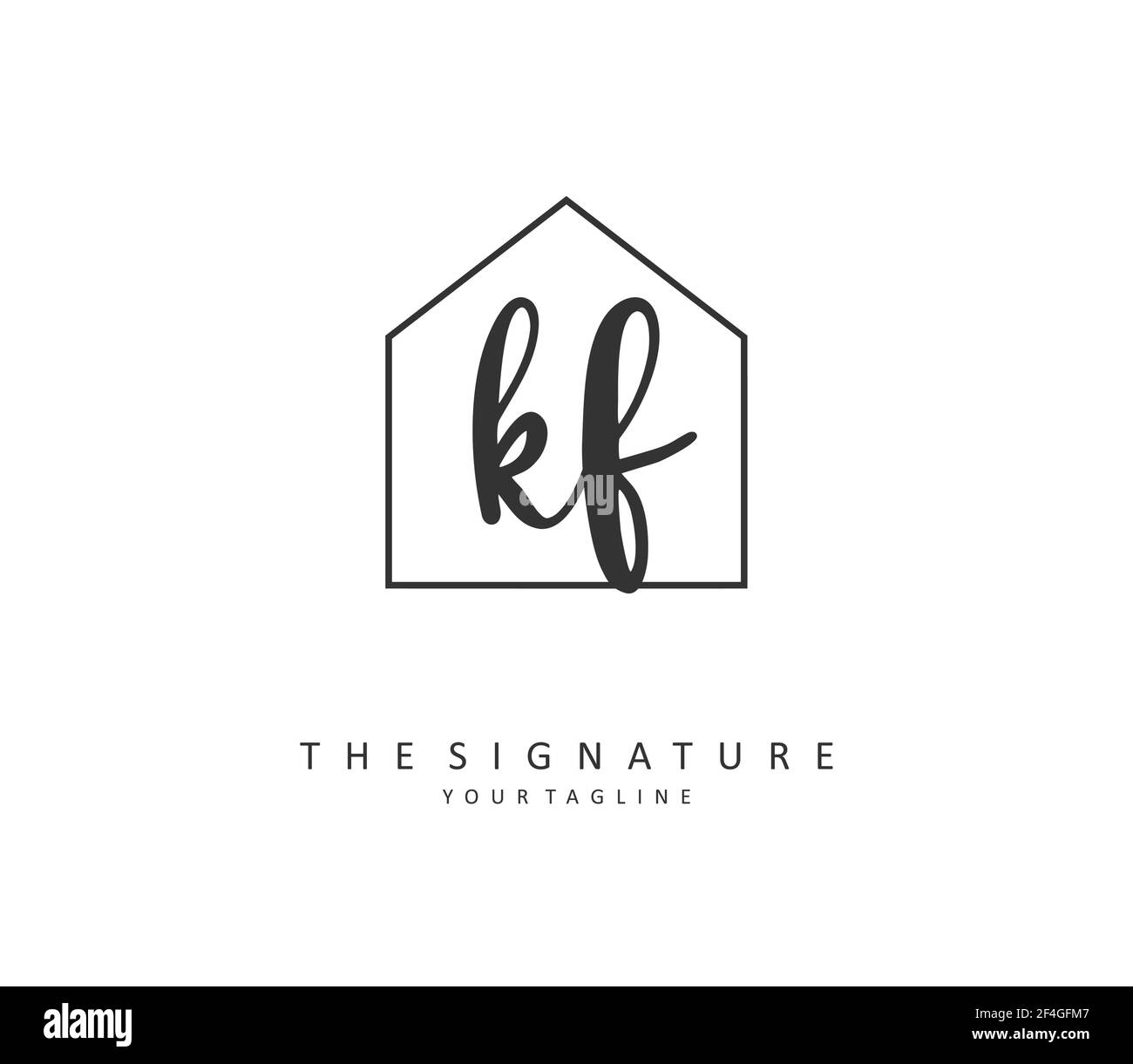 KF écriture initiale de la lettre et logo de signature. Un concept d'écriture manuscrite logo initial avec élément de modèle. Illustration de Vecteur