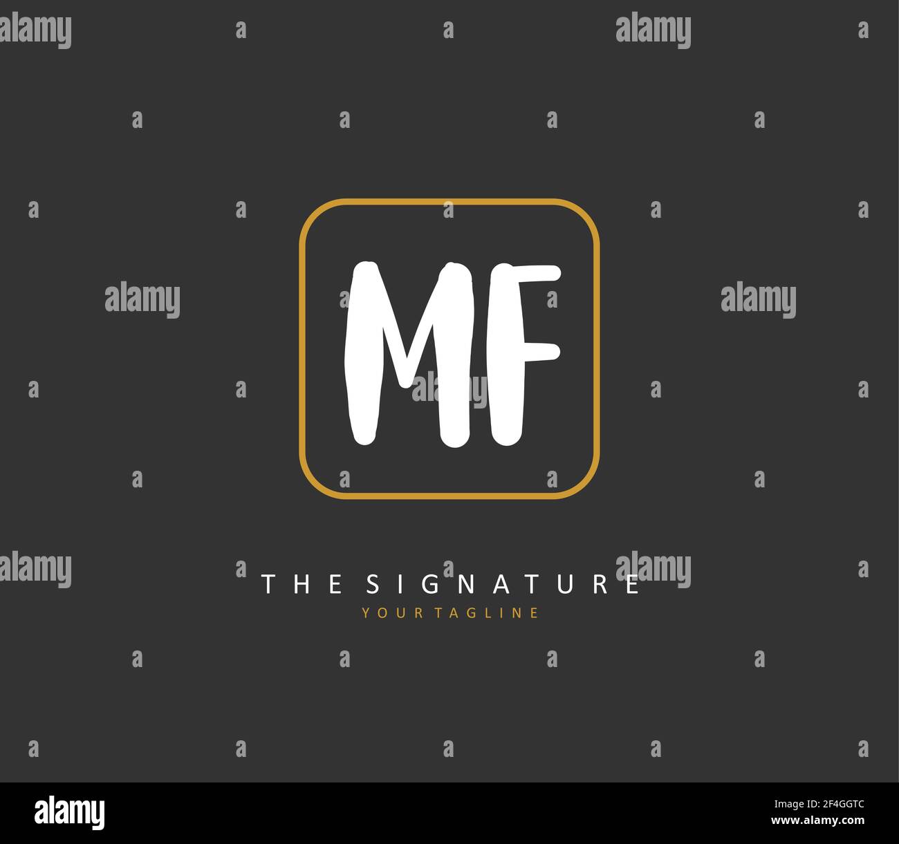 MF lettre initiale écriture manuscrite et logo de signature. Un concept d'écriture manuscrite logo initial avec élément de modèle. Illustration de Vecteur