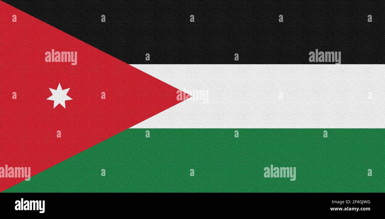 Une illustration du drapeau national de la Jordanie Banque D'Images