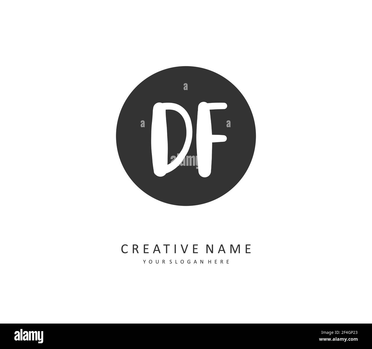DF lettre initiale écriture manuscrite et logo de signature. Un concept d'écriture manuscrite logo initial avec élément de modèle. Illustration de Vecteur
