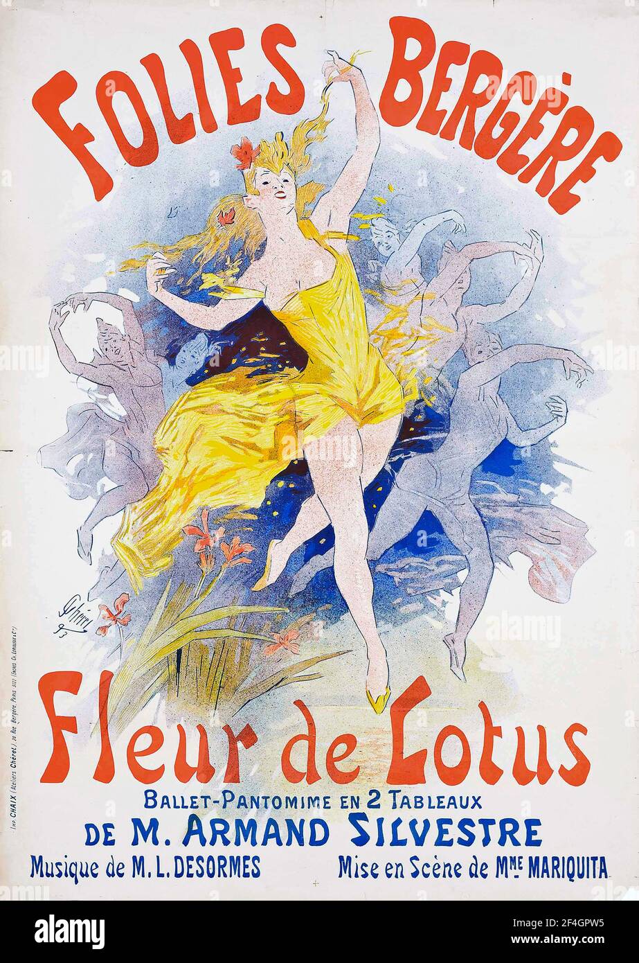 Affiche Folies Bergère de Jules Chéret, 1893 Banque D'Images