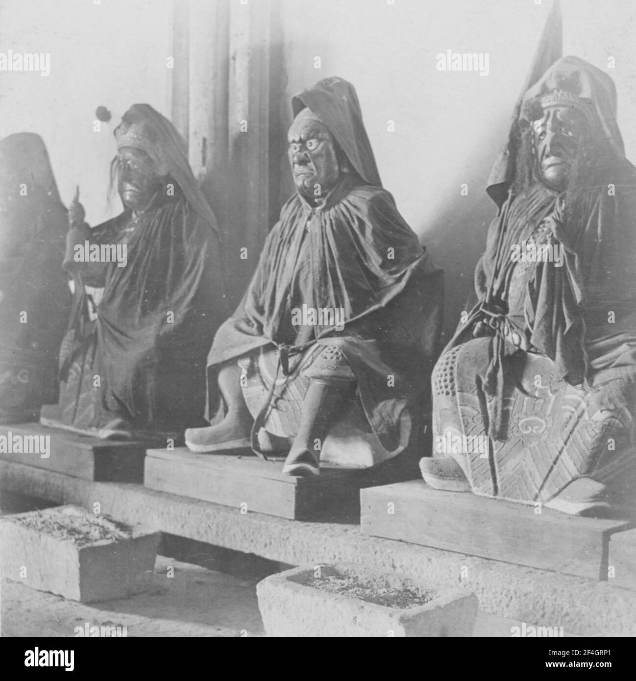 Statues, Chine, Hangzhou (Chine), Zhejiang Sheng (Chine), 1908. De la collection de photographies Sidney D. Gamble. () Banque D'Images
