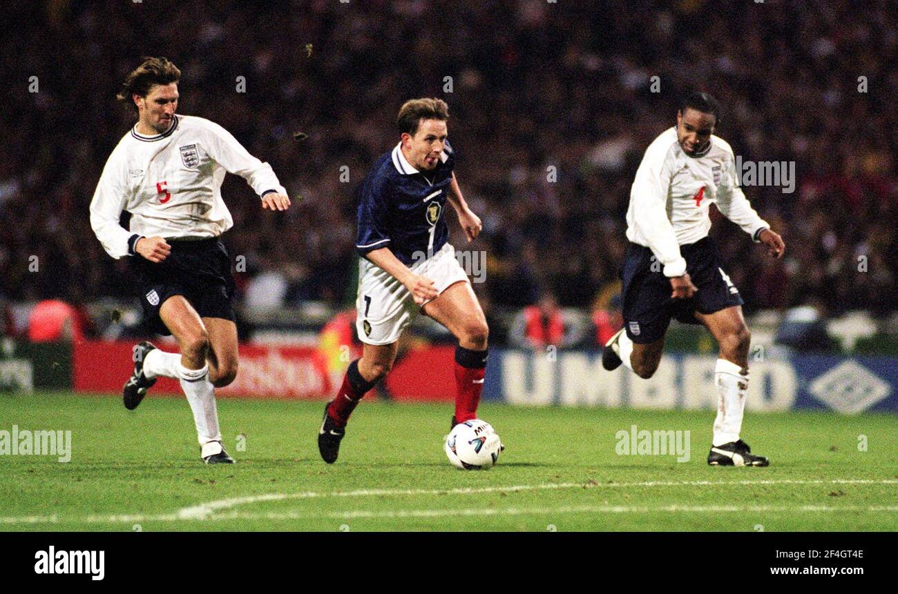 Pendant le match Angleterre / Ecosse novembre 1999Euro 2000 qualificateur Hors match à Wembley Banque D'Images
