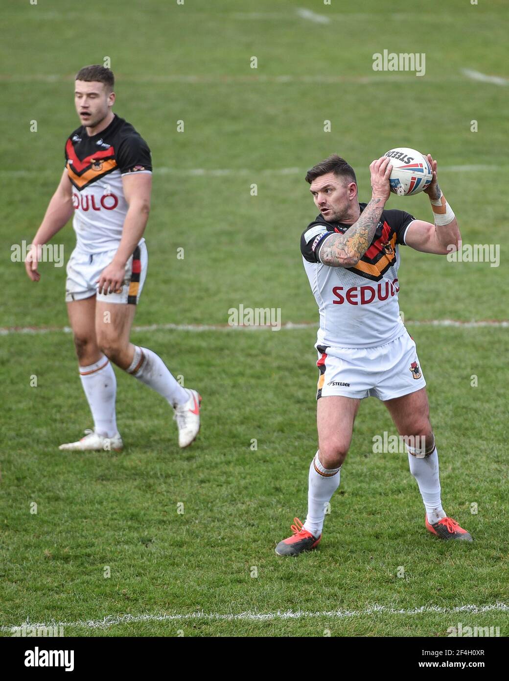 Featherstone, Angleterre - 21 mars 2021 - Danny Brod of Bradford Bulls en action pendant le match de la coupe de défi Betfred de la Ligue de rugby, partie 1 entre Featherstone Rovers vs Bradford Bulls au Millenium Stadium, FeatherstoneUK Dean Williams/Alay Live News Banque D'Images