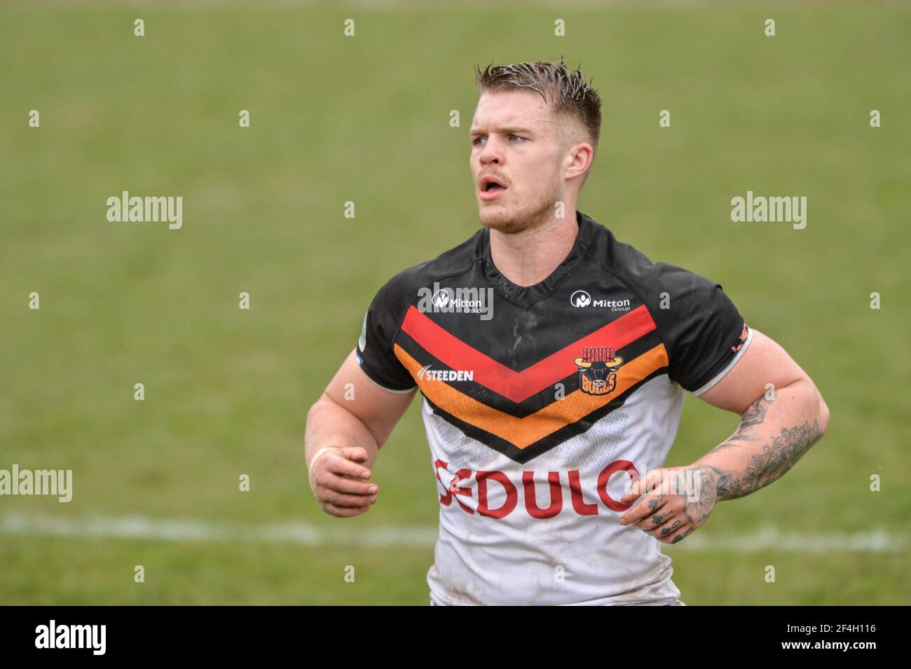 Featherstone, Angleterre - 21 mars 2021 - Adam Rooks of Bradford Bulls pendant le match de la coupe de défi Betfred de la Ligue de rugby, partie 1 entre Featherstone Rovers vs Bradford Bulls au Millenium Stadium, FeatherstoneUK Dean Williams/Alay Live News Banque D'Images