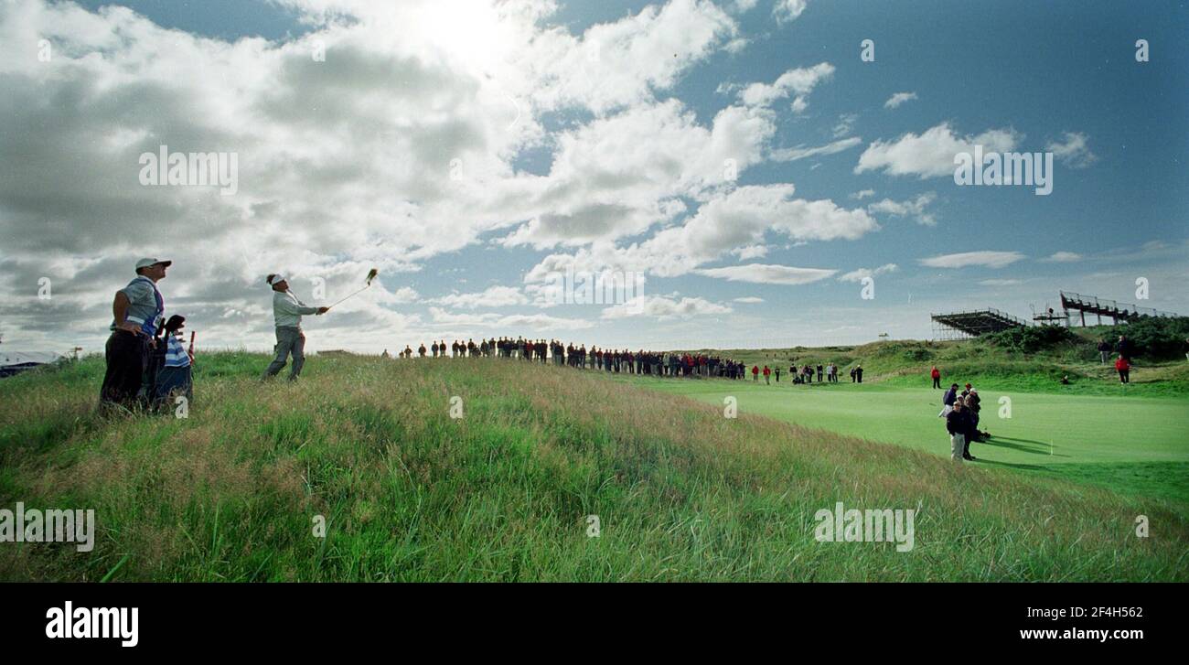 SEVE BALLESTEROS GOLFEUR LE 1ER JUIN 1999AT L'OUVERTURE À CARNOUSTIE. Banque D'Images