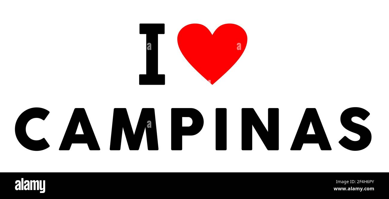 J'adore la ville de Campinas comme le symbole du tourisme de coeur de voyage Banque D'Images