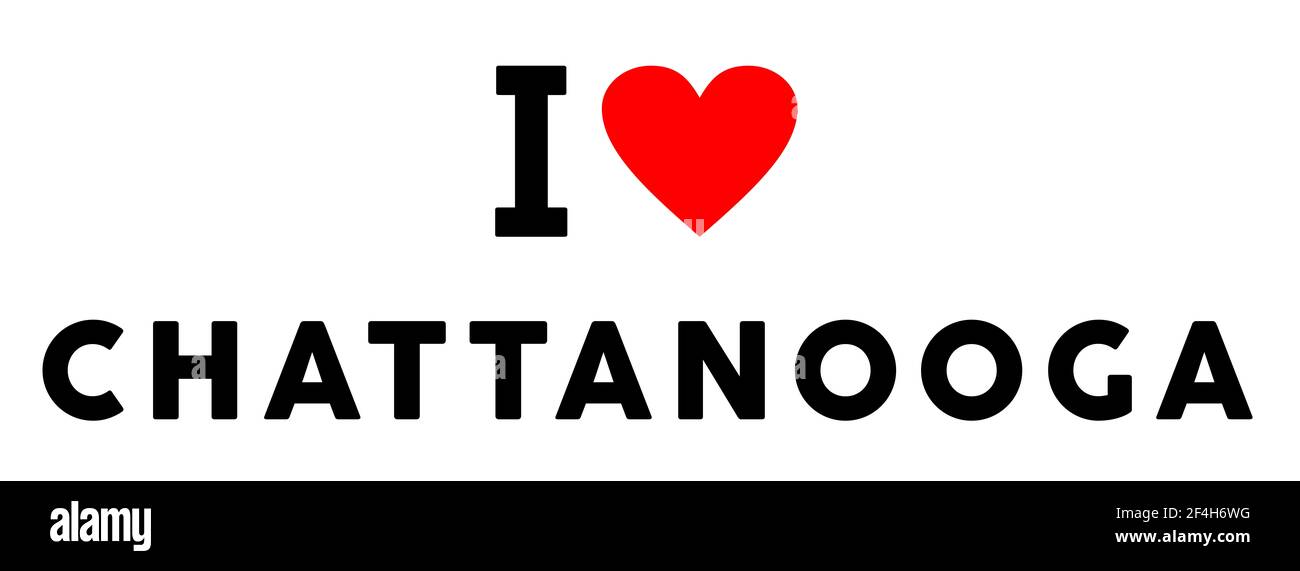 J'aime la ville de Chattanooga comme le symbole du tourisme de coeur de voyage Banque D'Images