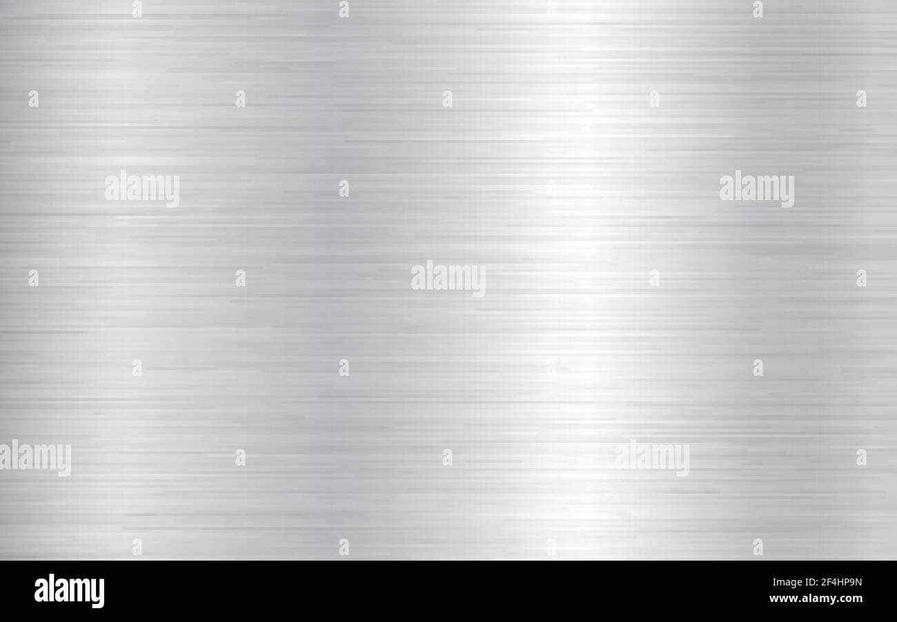 Fond métallique. Texture en acier argenté. Feuille en acier inoxydable brossé. Plaque à polir brillante avec réflexion. Texture industrielle réaliste. Vecteur Illustration de Vecteur